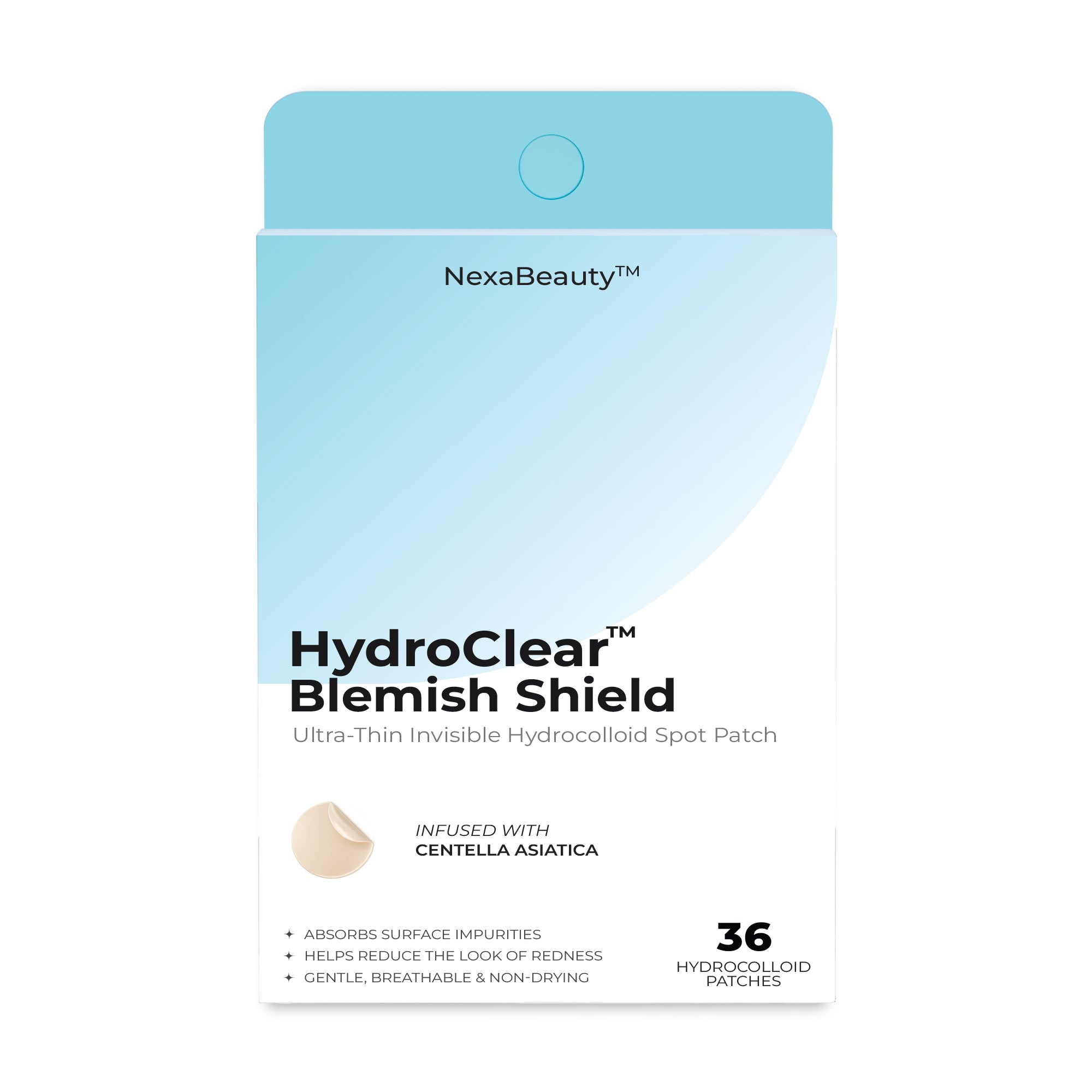 HydroClear™ Blemish Shield — 36 Hydrocolloid Patches / 12mm