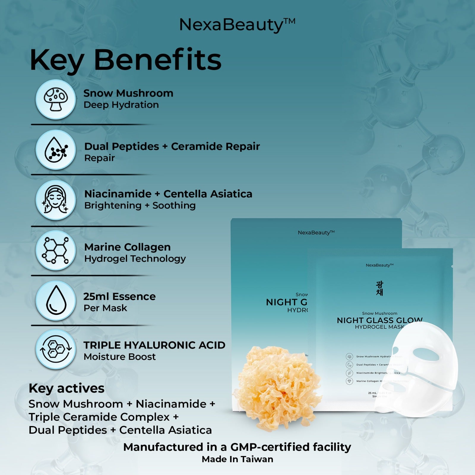 Snow Mushroom Night hydrogel mask lifestyle photo