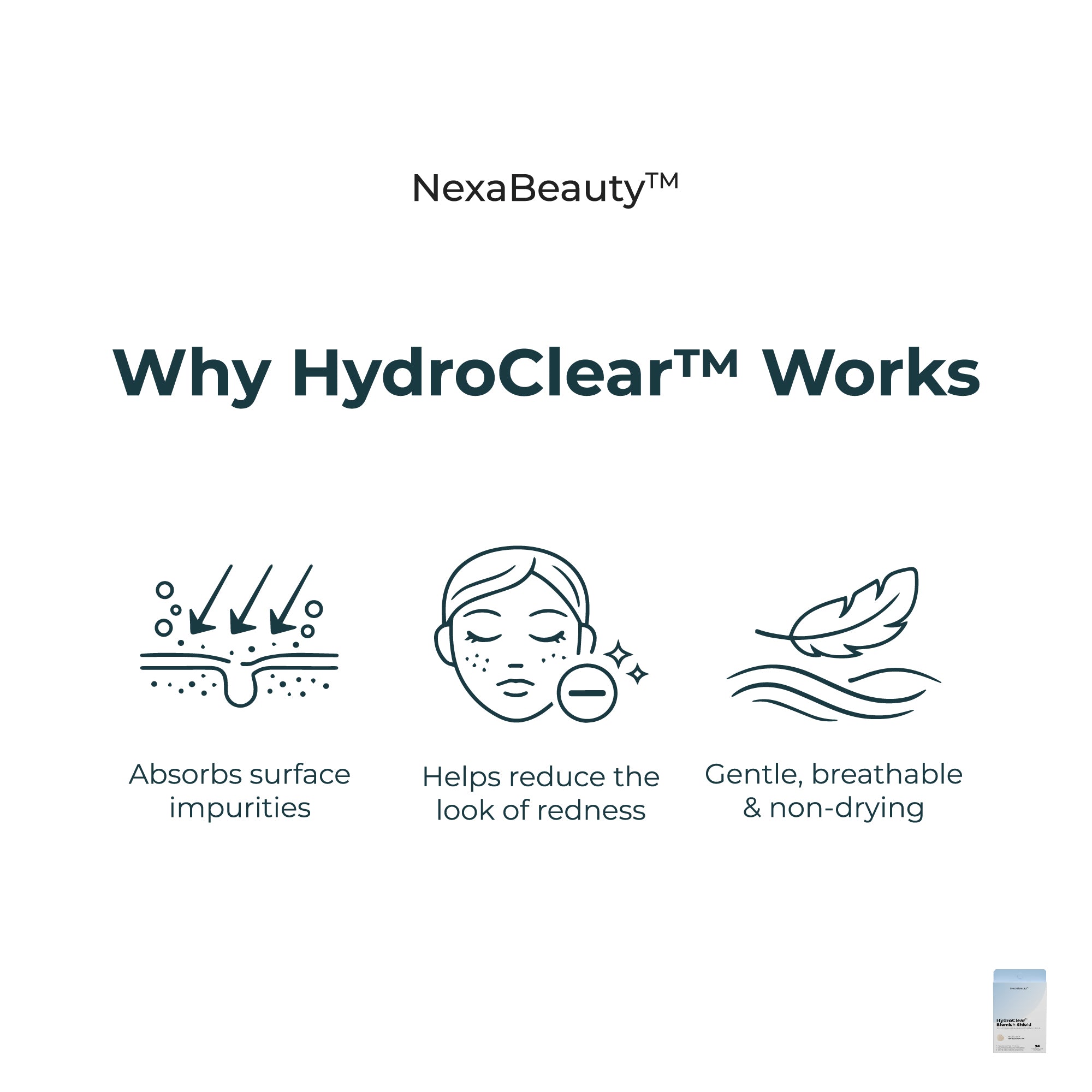 HydroClear™ Blemish Shield — 36 Hydrocolloid Patches / 12mm
