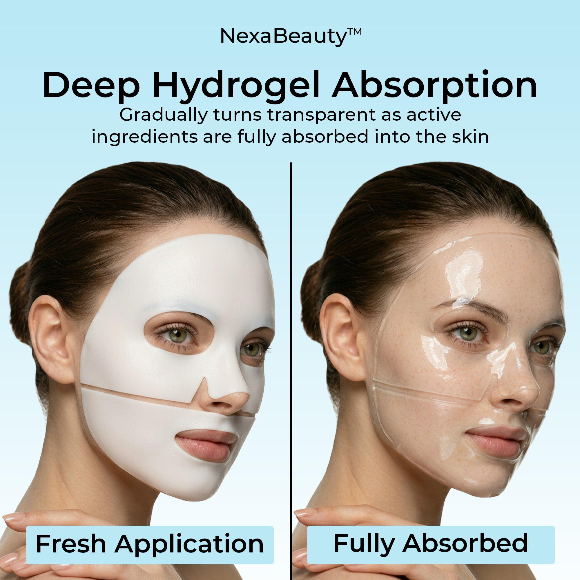 Snow Mushroom Day Glass Glow Hydrogel Mask — 5 Masks / 25mL Essence Each