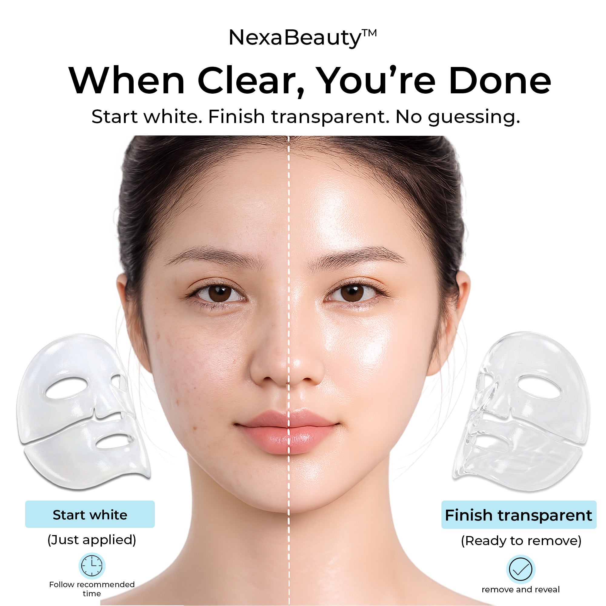 Snow Mushroom Day Glass Glow Hydrogel Mask — 5 Masks / 25mL Essence Each