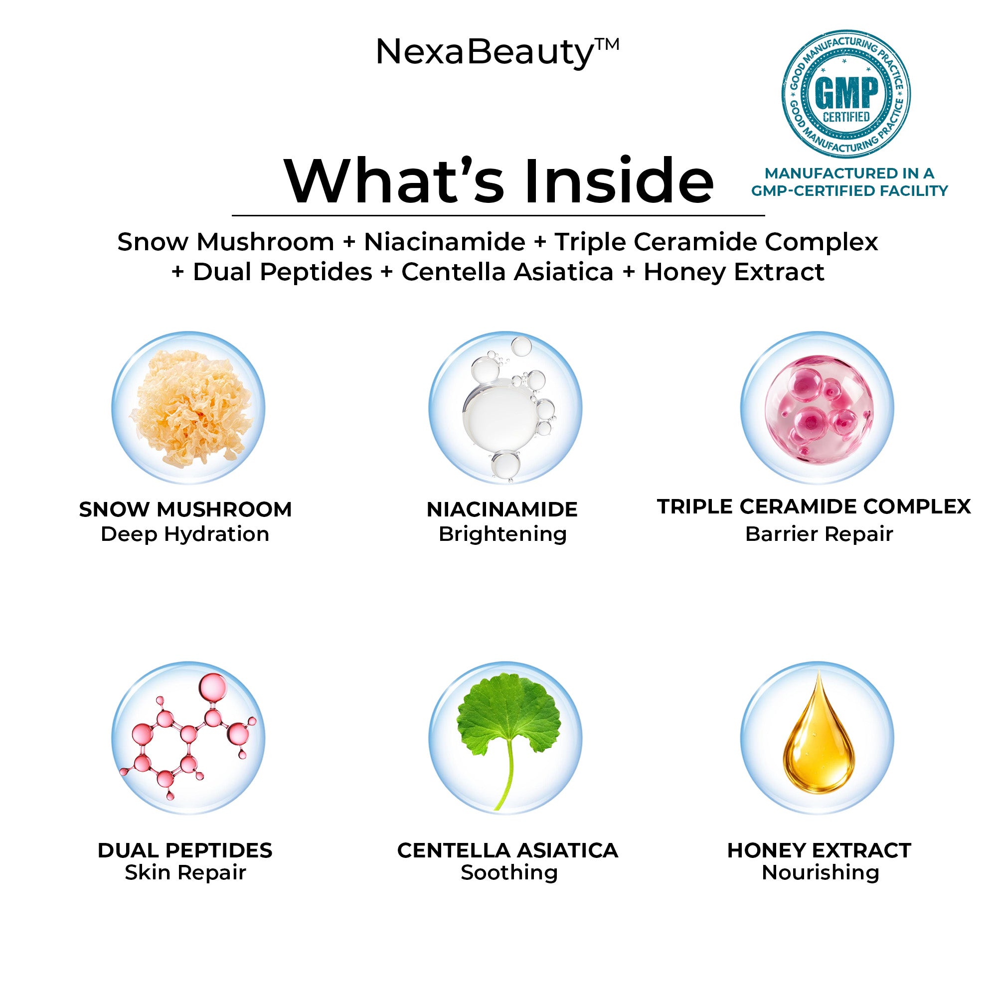 Snow Mushroom Night Glass Glow  Hydrogel Mask — 5 Masks / 25mL Essence Each